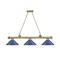 Z-Lite Cordon 3 Light Billiard, Rubbed Brass & Navy Blue 2306-3RB-MNB - alternate 3